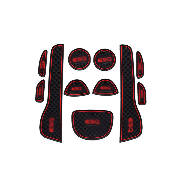 

11pcs Non-Slip Rubber Interior Car Door Armrest Storage Panel Mat Cup Holder Slot Pad Cover Sticker For Infiniti ESQ