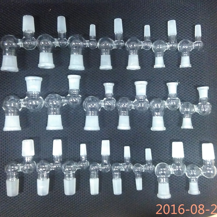 

90 degree angle Glass globe Adapter Converter Female Male 14mm 18mm To 14mm 18mm Female Male For Oil Rigs mini glass drop down