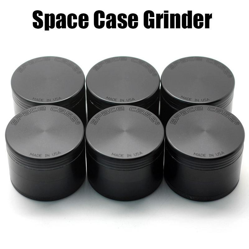 

Space Case Grinders 55/63mm Herb Smoking Grinder 2/4 Pieces Tobacco With Triangle Scraper Aluminium Alloy Material Herbal Spice Crusher DHL