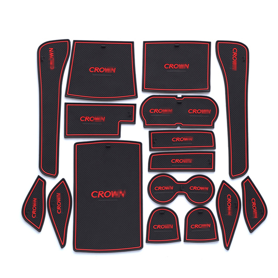 

16pcs Non-Slip Rubber Interior Car Door Armrest Storage Panel Mat Cup Holder Slot Pad Cover Sticker For Honda Crown 2015