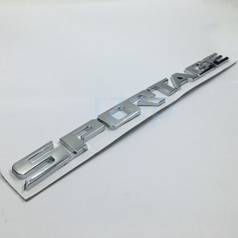 

Car Rear Trunk Emblem For Kia Sportage 3D Silver Letters Logo Badge Name Plate Decoration Sticker, 1 piece