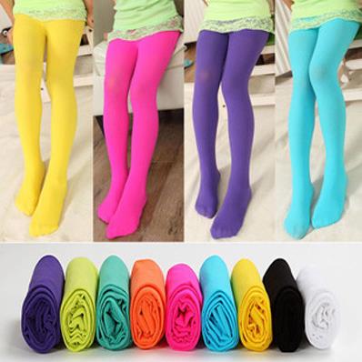 

New Girls Tights Pantyhose Leggings Stockings Opaque Colour Girls' Velvet Panty-hose Girl Tights Kids Candy Color Cute Leggings Girl Socks, Mix colors