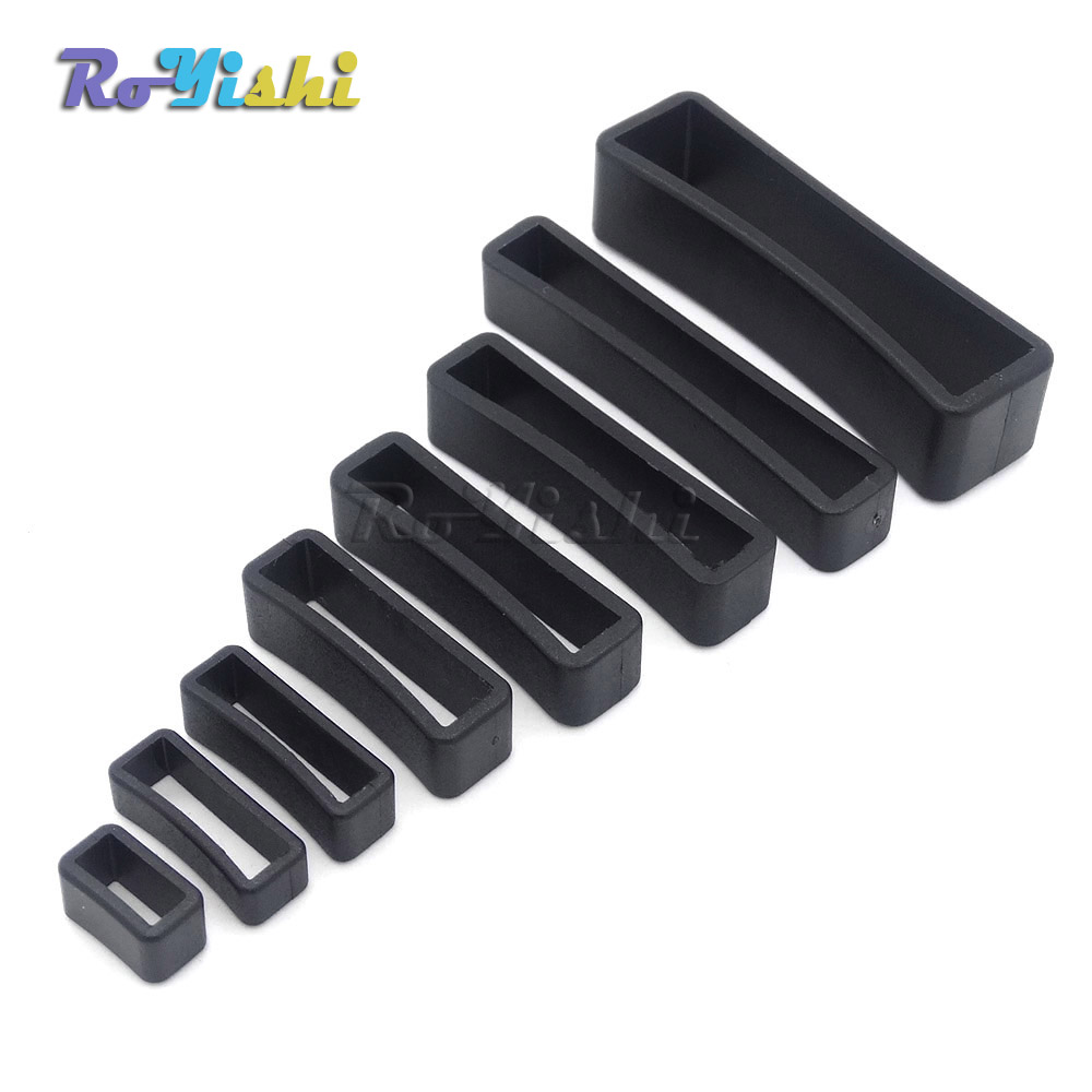 

100pcs/lot Plastic Black Keeper Belt Loop Square Loop Leather Craft 8 Sizes