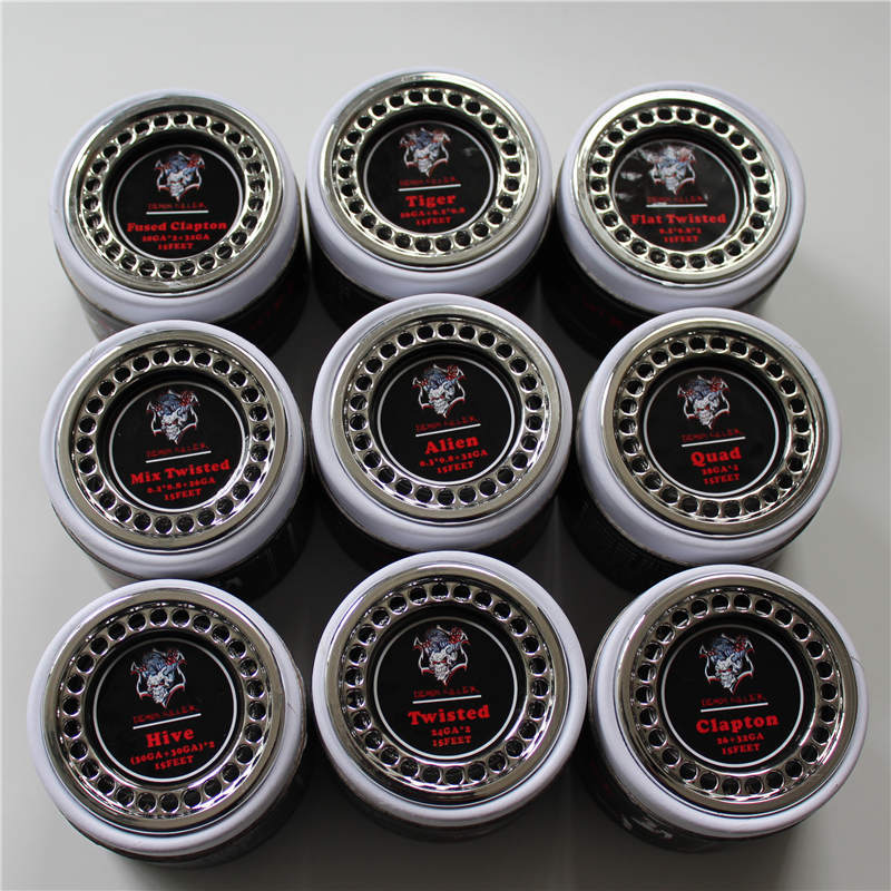 

Demon Killer Clapton Coils Flat Mix Twisted Fused Hive Alien Quad Tiger Heating Wires Resistance Wire 15 Feet Roll Coils Organic Cotton Tank