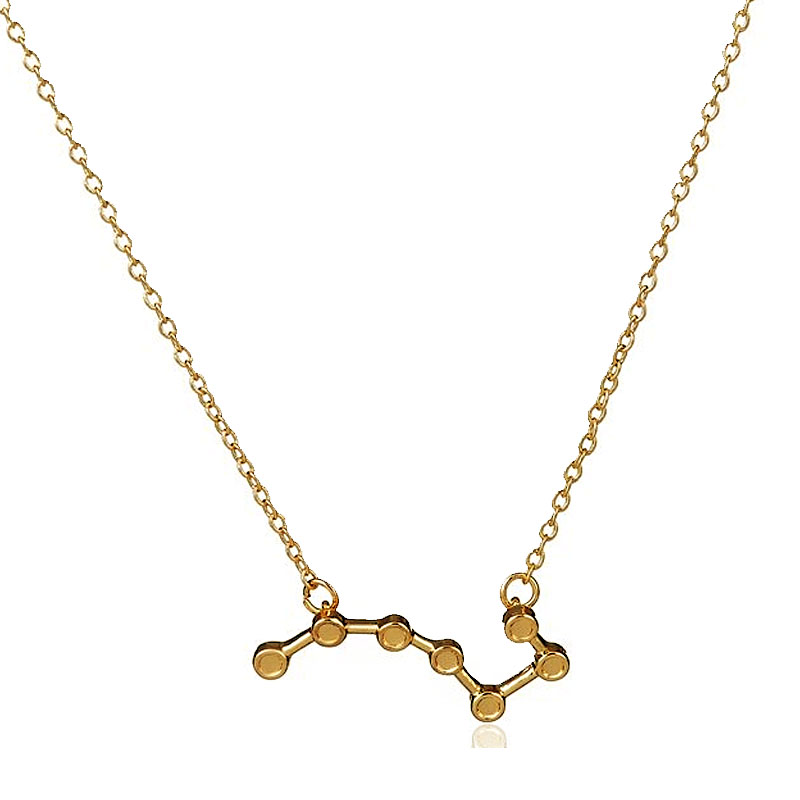 

New Women Casual Jewelry Simple Chain Necklace Big Dipper Pendant Real 18K Gold Silver Plated Summer Necklaces Wholesale And Retail
