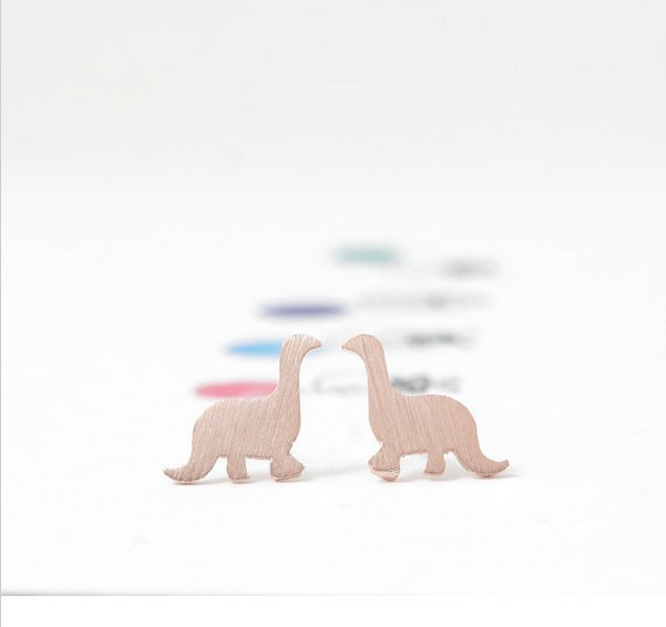 

Wholesale 2016 gold/silver/plating rose gold earrings sweet dinosaurs stainless steel fashion jewelry, women's best gift