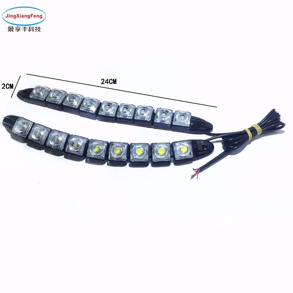 2pcs Strip shape COB Bendable led Daytime Running light 100% Waterproof COB Day Lights flexible 10 LED Car DRL-image-405713311
