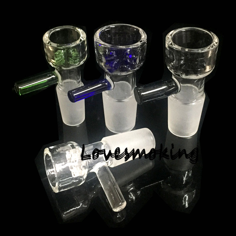 

Colorful Snowflake Slide Glass Bowl With Handle 10mm 14.4mm 18.8mm For Glass Water Pipes and Bongs With Snowflake Filter Bowls