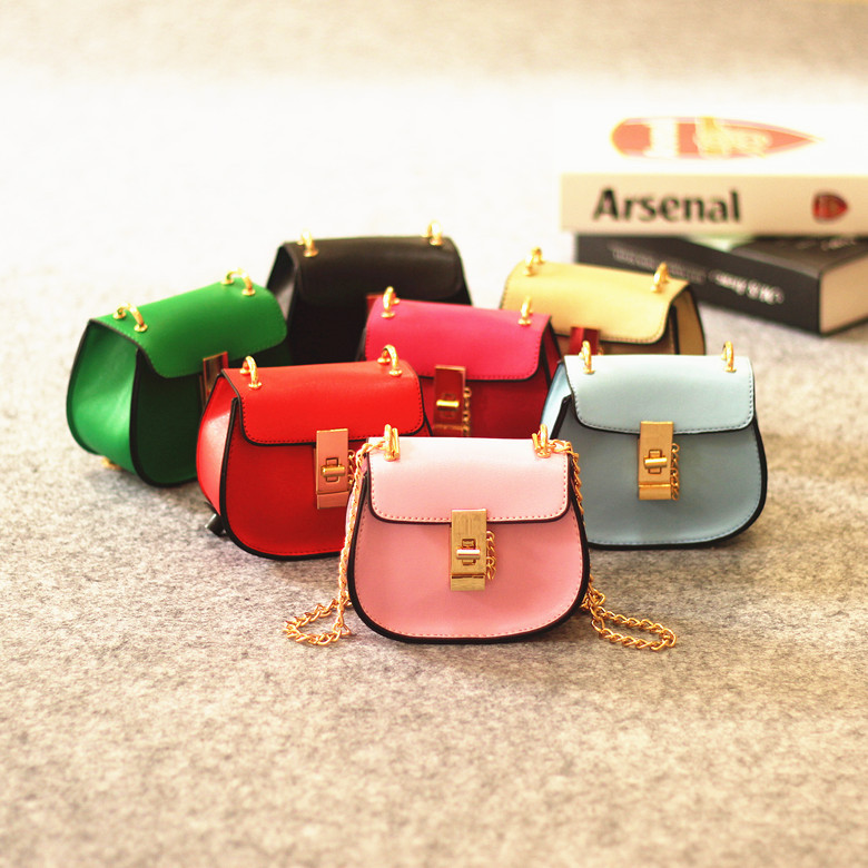 

New Baby Bags Korean Simple Design handbags Chain Mini Kids Messenger Bag Fashion Girls Single-shoulder Bags C2348, Black