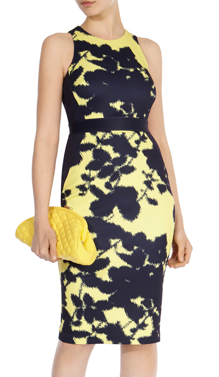 

Fashion Print Women Sheath Dress Sleeveless Dresses 094A685-2, As pictures