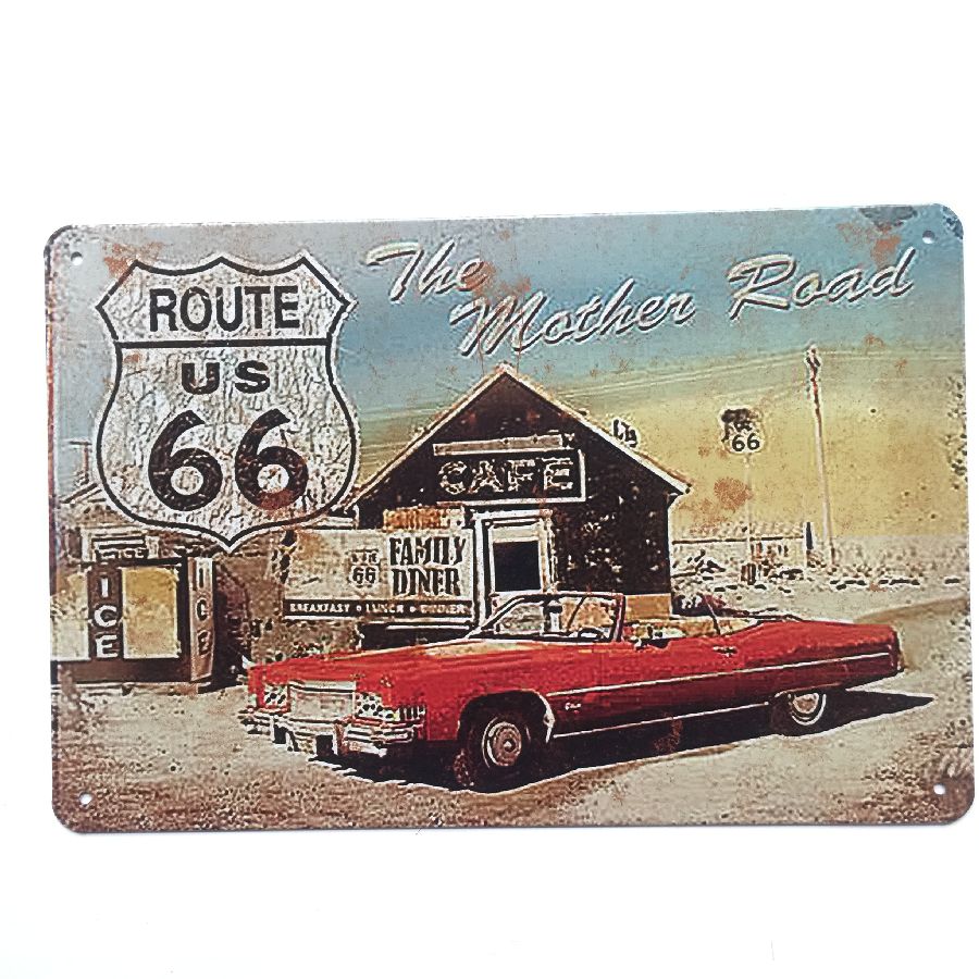 

Route US 66 The mother Road Retro Vintage Metal Tin sign poster for Man Cave Garage shabby chic wall sticker Cafe Bar home decor