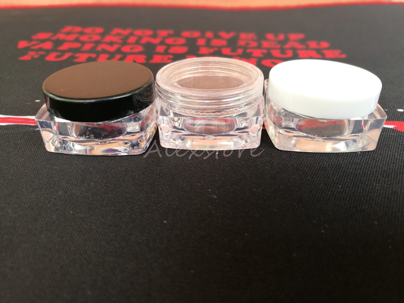 

Plastic wax container round and square shape 3g 5g 10g make up silicone containers box clear makeup case dab dabber jar DHL