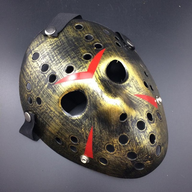 

New Cosplay Golden Color Friday The 13th Jason Voorhees Hockey Mask