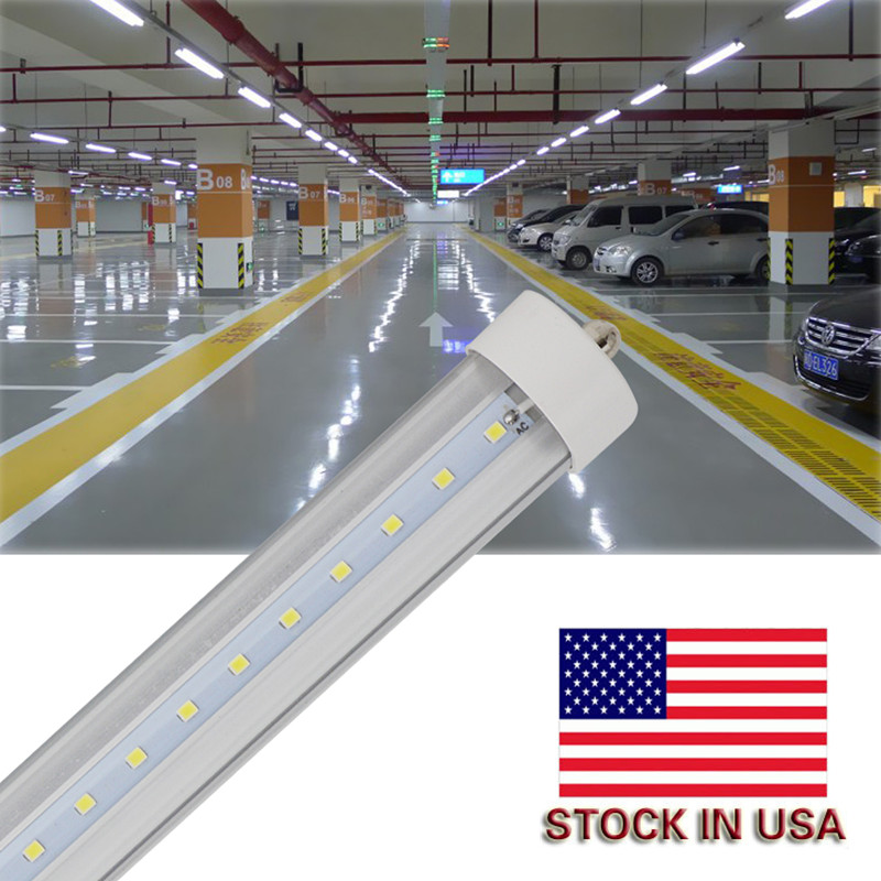 

8ft led tube lights fa8 8 feet cool white color clear frosted cover Single Pin 45W T8 LED shop light us stock