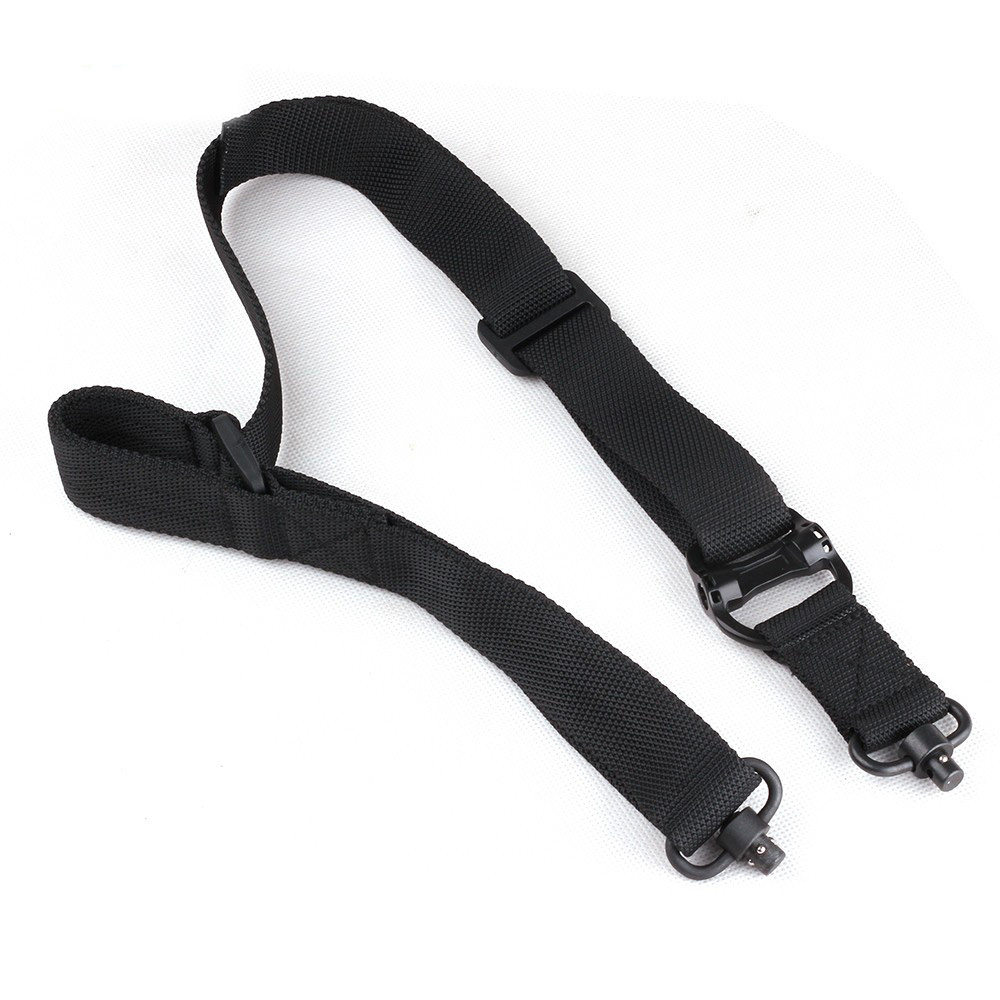 

Nylon Multi Mission Adjustable 1 or 2 Point Tactical Rifle Gun Sling Quick Detach QD Swivel End Hunting Gun Strap Outdoor, Black