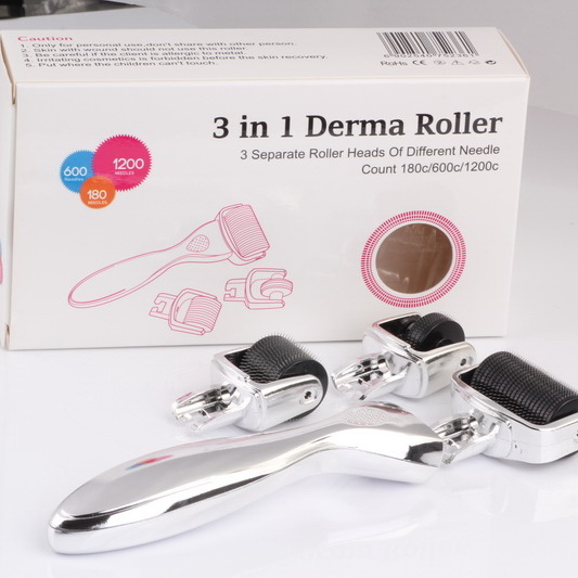 

Beauty 3-in-1 Dermaroller Advanced Micro-Needle Roller System Derma Roller Skincare Kit Titanium Needles