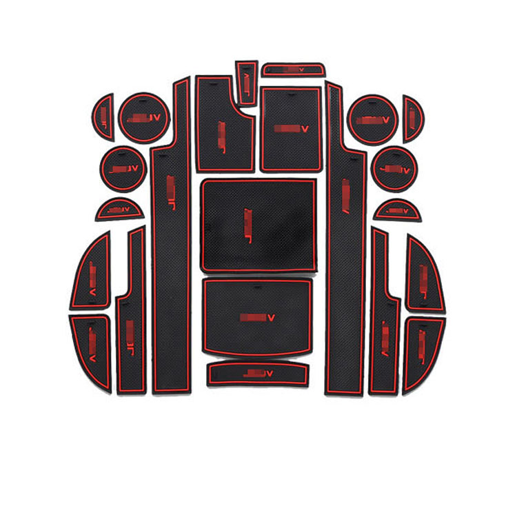 

23pcs Non-Slip Rubber Interior Car Door Armrest Storage Panel Mat Cup Holder Slot Pad Cover Sticker For Dodge JCUV 2013-2015