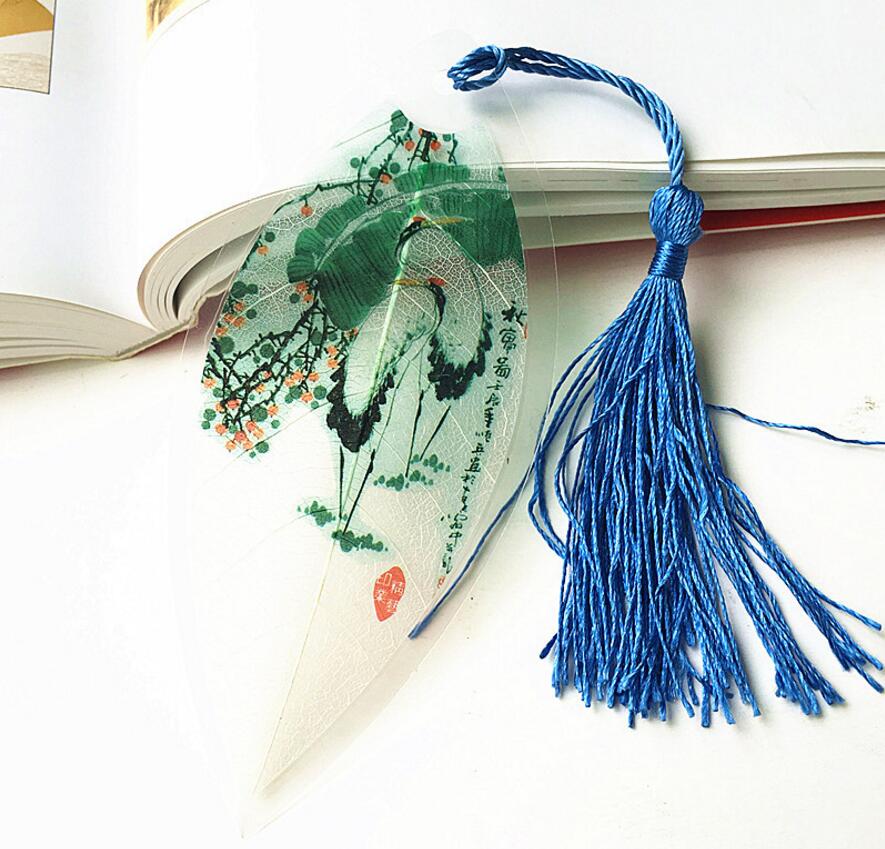 

20pcs Natural Dried Leaf Veins Grus japonensis Bookmark Book card For Wedding Baby Shower Party Birthday Favor Gift Souvenirs Souvenir, Same as picture