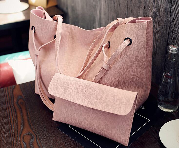 

2017 fashion handbags shoulder tote bag two-piece Messenger bag vintage handbag mother big bag six colors free shipping, Red