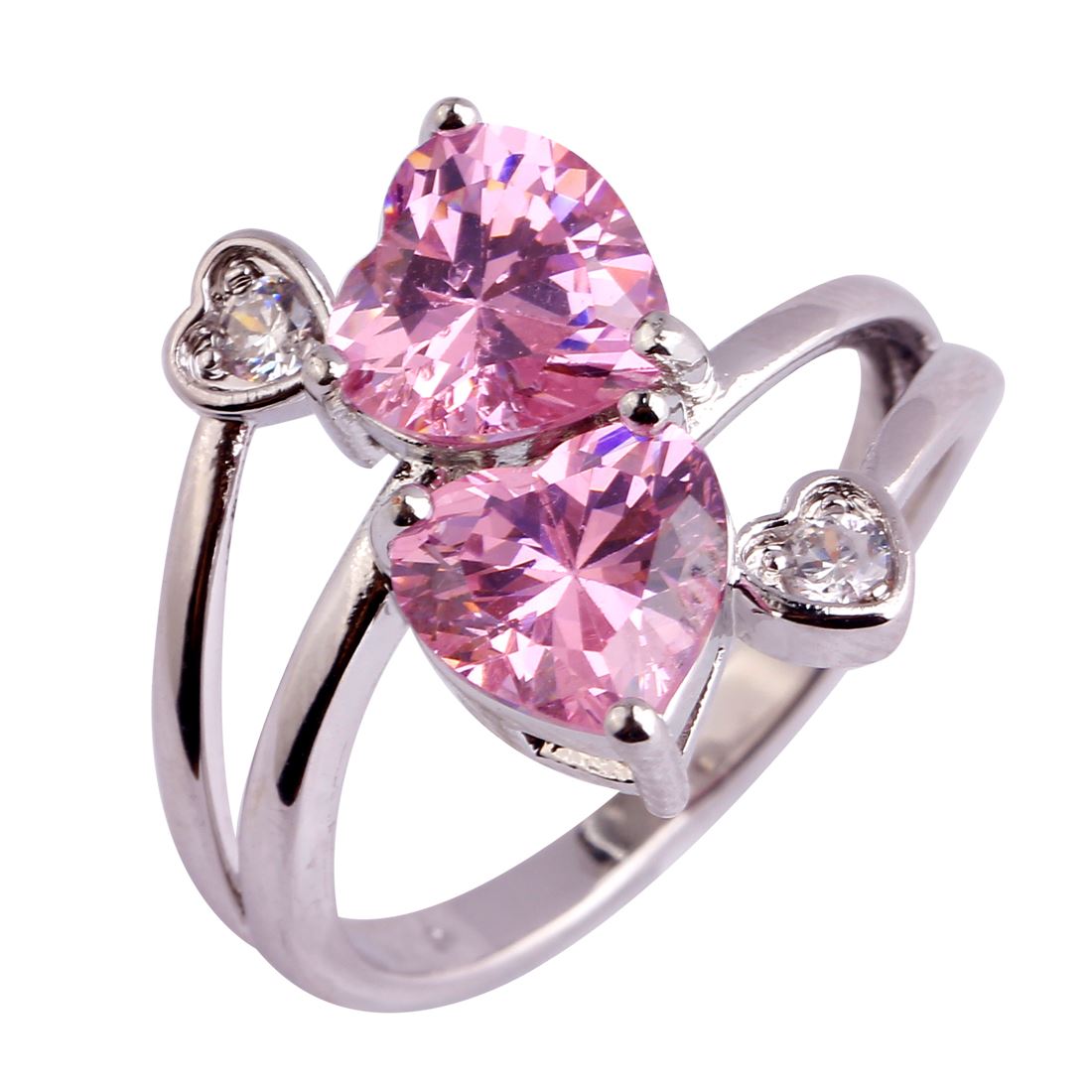 

Fashion 925 Women Rings Pink Topaz Silver Ring Size 6 7 8 9 10 Free Shipping Wholesale Party Gift