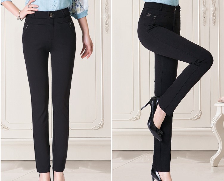 

2016 autumn and winter fashion casual pants. Straight leg, high waisted, knitted fabrics. Smooth, no pilling. Breathable,Super elastic.Three, Picture color