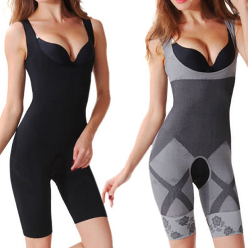 

Wholesale- Women Full Body Shaper Waist Trainer Girdle Thigh Reducer Bodysuit Shapewear *USPS*, Black;white