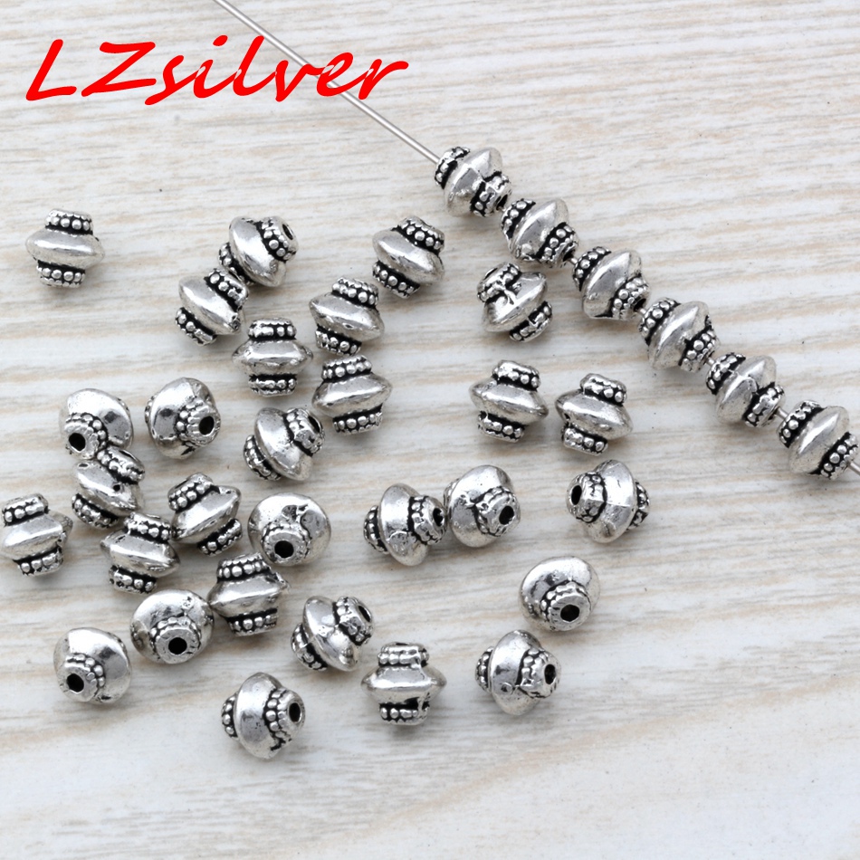 

Hot ! 300Pcs Antique Silver zinc alloy Beaded Spacers Bead 6.5 x7 x6.5mm DIY Jewelry D8
