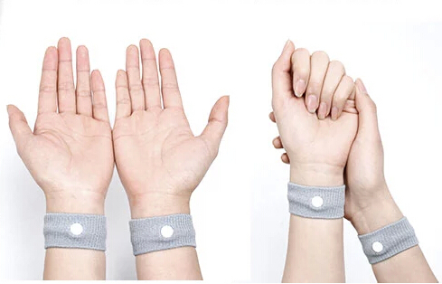 

500 PCS (2pcs=1 pair) Free Shipping, Sickness Reusable Prevent Nausea Car Sea Boat and Air Travel Wrists Anti Nausea Wristbands, Grey