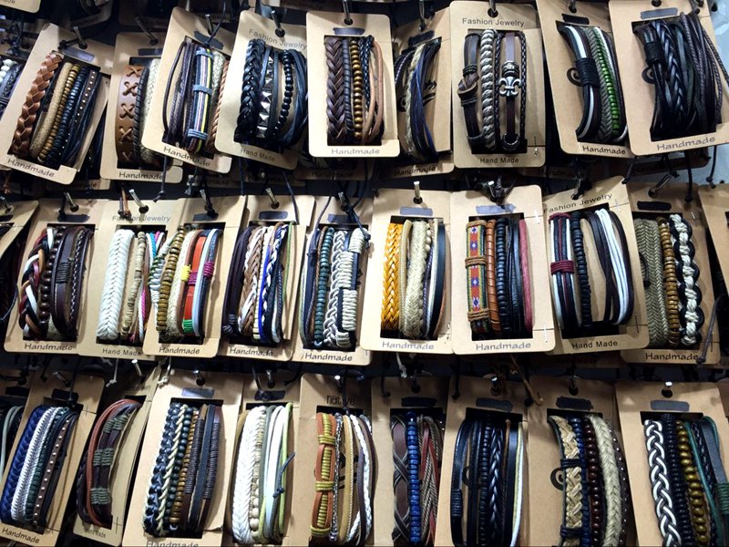 

Mens Womens Vintage Handmade Leather Surf Braid Charm Bracelet (3pcs)/Set Men Cuff Wristband Mixed Styles Wholesale Set