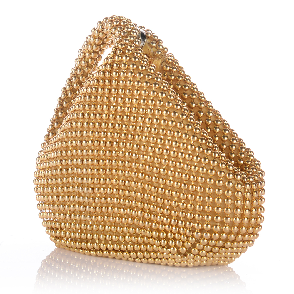

New 2016 candy color Luxury evening bags women tote beaeded clutches wrist bas , mini holder ,, Gold