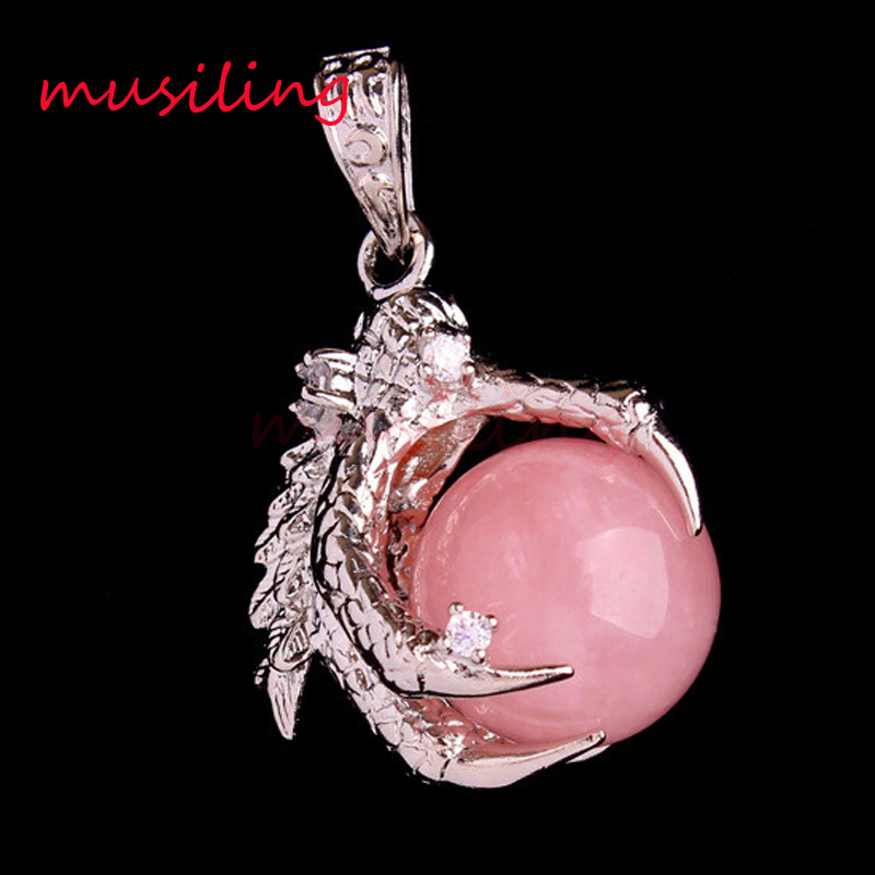 

Dragon Claw Pendants Pendulum Natural Gem Stone Lapis Lazuli Opal Crystal Quartz etc Silver Plated Reiki Charms Amulet Jewelry For Men