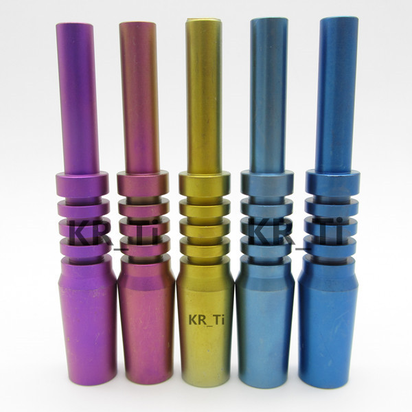 

2016 newest colorized Nectar Collector Titanium Nail 14mm Inverted Nail Grade 2 Titanium Tip for pipe smoking