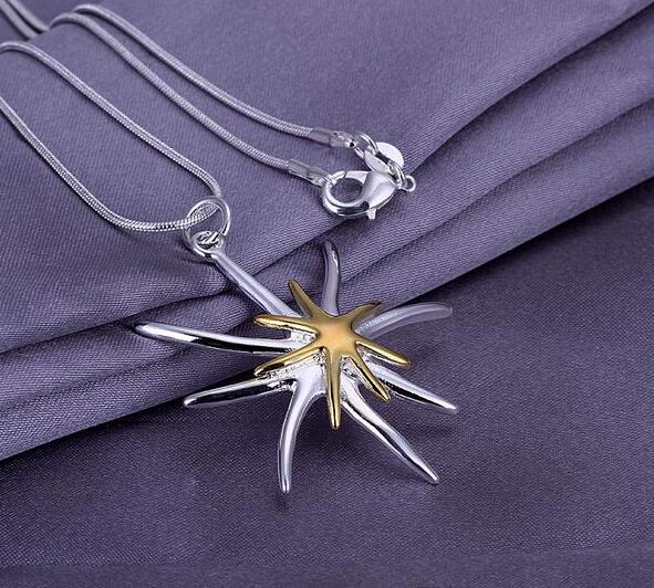 bolsa De Regalo. 925 Chapado en Plata de ley estrella de mar Collar /& Colgantes Pendientes Set