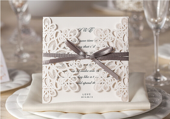 2019 New Style Ivory Hollow Wedding Invitations Cards Craft Supplies Bridal Invitations
