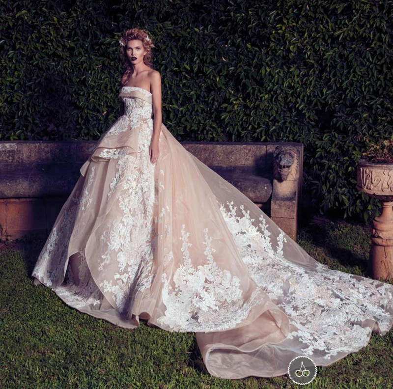 

Amazing Champagne Strapless Wedding Dresses White Lace Applique Ruched Court Train Bridal Gowns Custom Made Backless Wedding Vestidos, Red