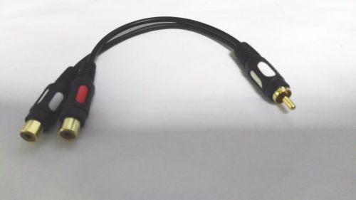 

1pcs high quality RCA Plug to 2 RCA Female Audio Adapter cable 22cm