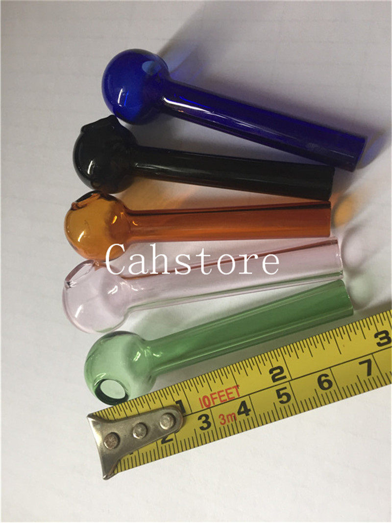 

100pcs pink/black glass straight pipes pyrex oil burner pipe Glass smoking steamroller Pipes Hookahs Bongs Glass Hand Pipes for Smoking Free