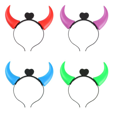 

LED Light Up Flashing Devil Horns Headband Glowing Devil Horns LED Costume Headband Halloween Night Light