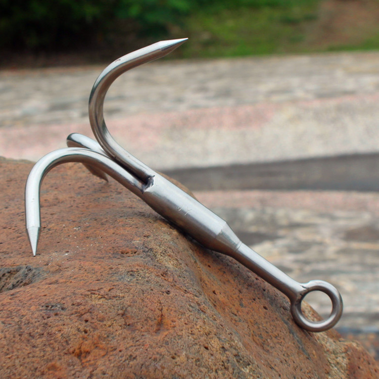 stainless steel Three claw style Mountaineering Hook Outdoor survival Climbing claws Load bearing 150 kg Survival kit items-image-388949011