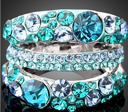 

Rhinestone Women Ring White Gold Plated High Quality Crystal Jewelry Girl Gift New Party Wedding Wholesale European Style Cute Rings