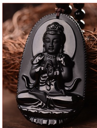 

Buddha Pendant Natural obsidian Vintage Necklace Black Buddha Head Pendant For women&men Jade Jewelry