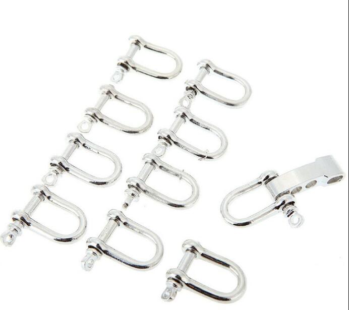 Acero inoxidable grilletes-regulable-u-grilletes para Paracord pulsera-DIY-cabeza redonda