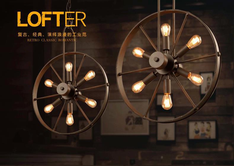 

Loft led pendant lamp wind wheel restaurant industrial lighting fixture vintage chandelier coffee restaurant indoor lighting
