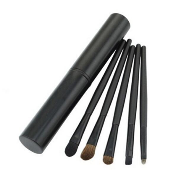 

New Professional Pony Hair Eyeshadow Brushes Set & Kits 5pcs Black 5 pcs Makeup Brushes For Eye Makeup Tool Kit + Round Tube Free Shipping
