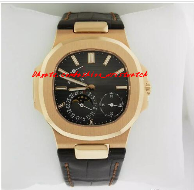 

luxury watch fashion new 5712r001 black dial 18k rose gold black leather bracelet 40 5mm automatic men watches wristwatch, Customize