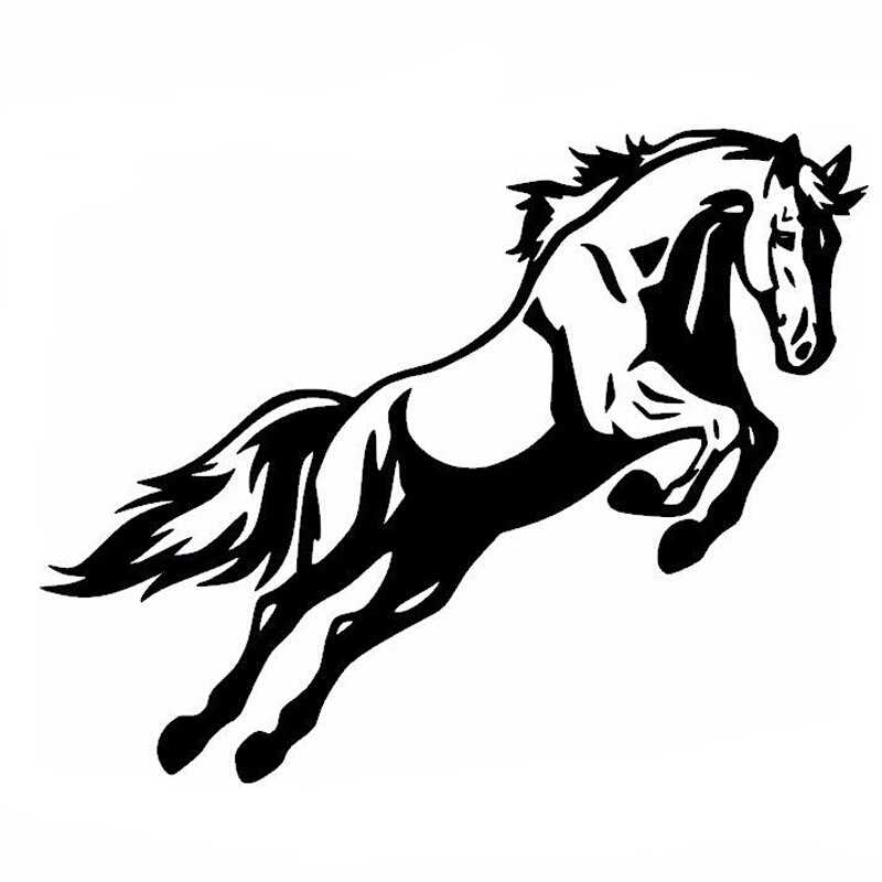 

Powerful jumping horse car body sticker vinly reflective car sticker black/silver
