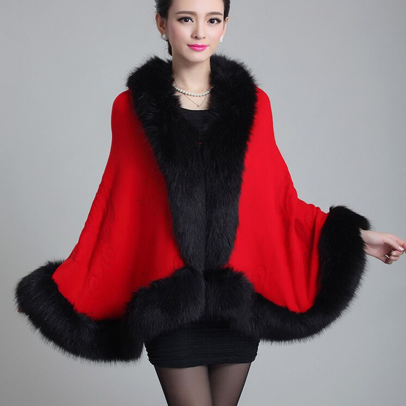 Wholesale- 2016 Autumn Winter Long Cardigan Women's New High-grade Wool Knitted Coat Fashion Imitation Mink Shawl Imitation Fur Outwear