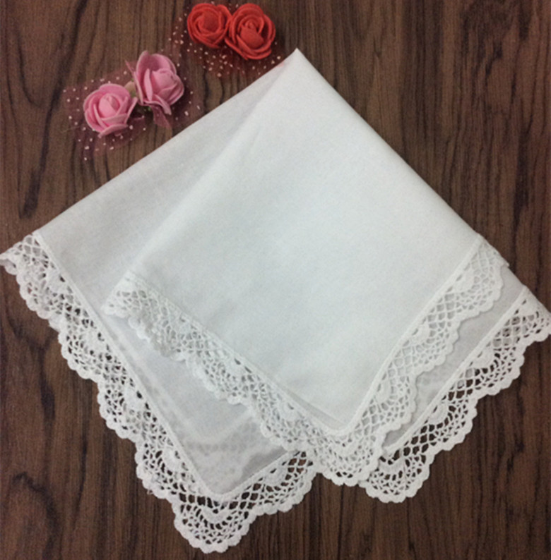 

Handkerchiefs Textiles Handkerchief 12 Wedding PCS/lot 100% Lace Crochet Cotton Ladies Home 12x12"White Bridal Handkerchiefs Owgvf