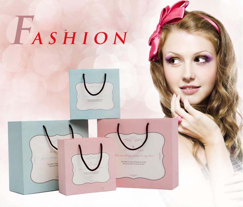 

10pcs customized paper gift bag paper bag shopping bag, Blue