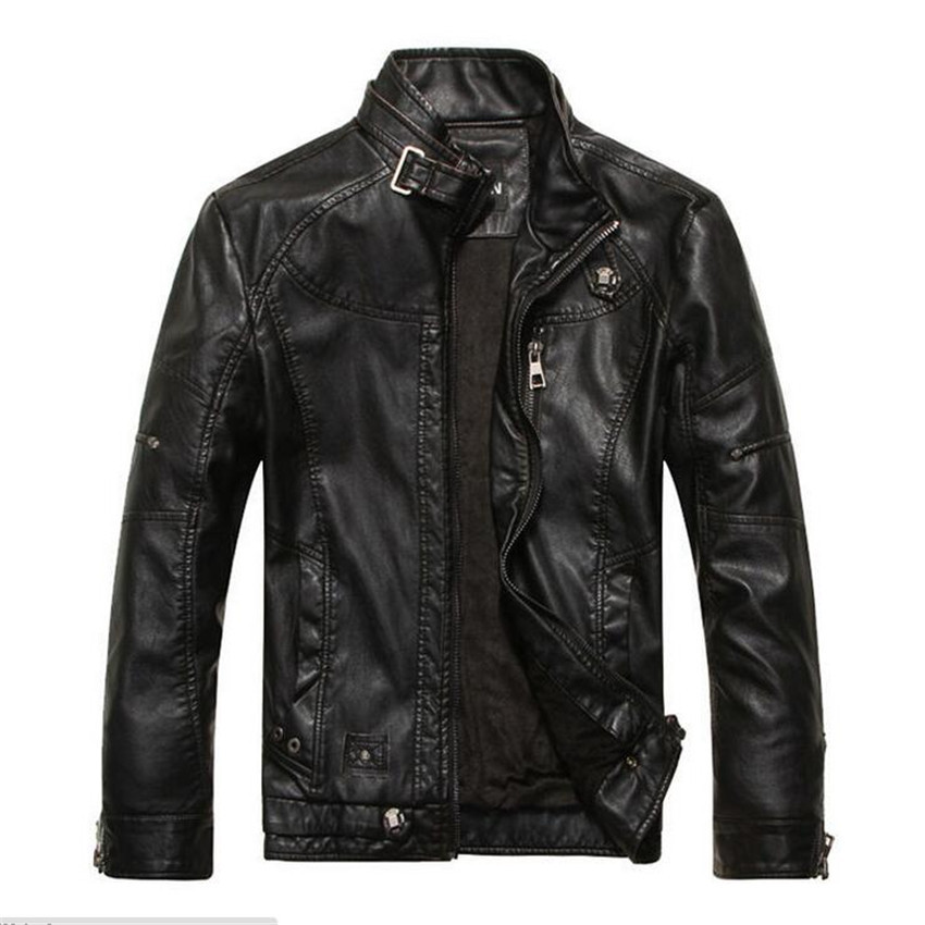 Fall-2016 Men's New Collar Motorcycle Leather Jackets High-Quality Men Outdoors Sports Playing European Version Multicolor PU leather